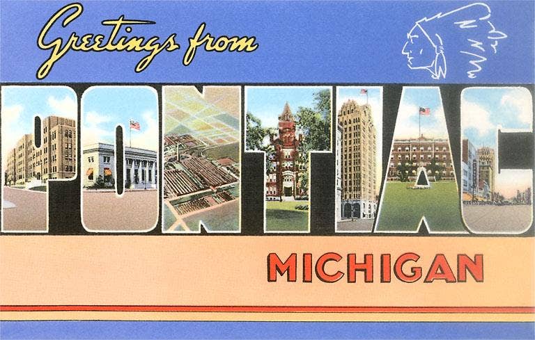 Art Print MI-571 Greetings from Pontiac