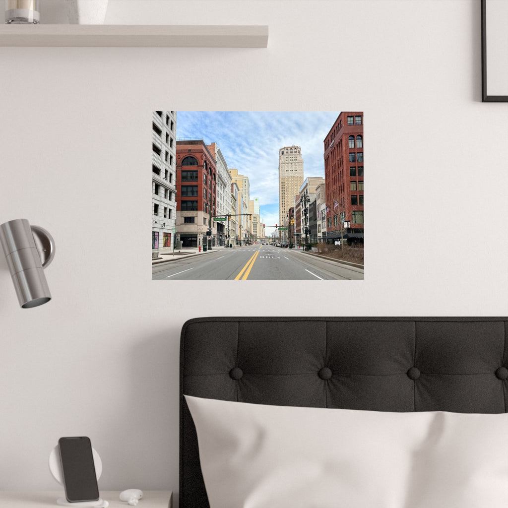 Detroit, Michigan — Woodward Avenue, Early Morning