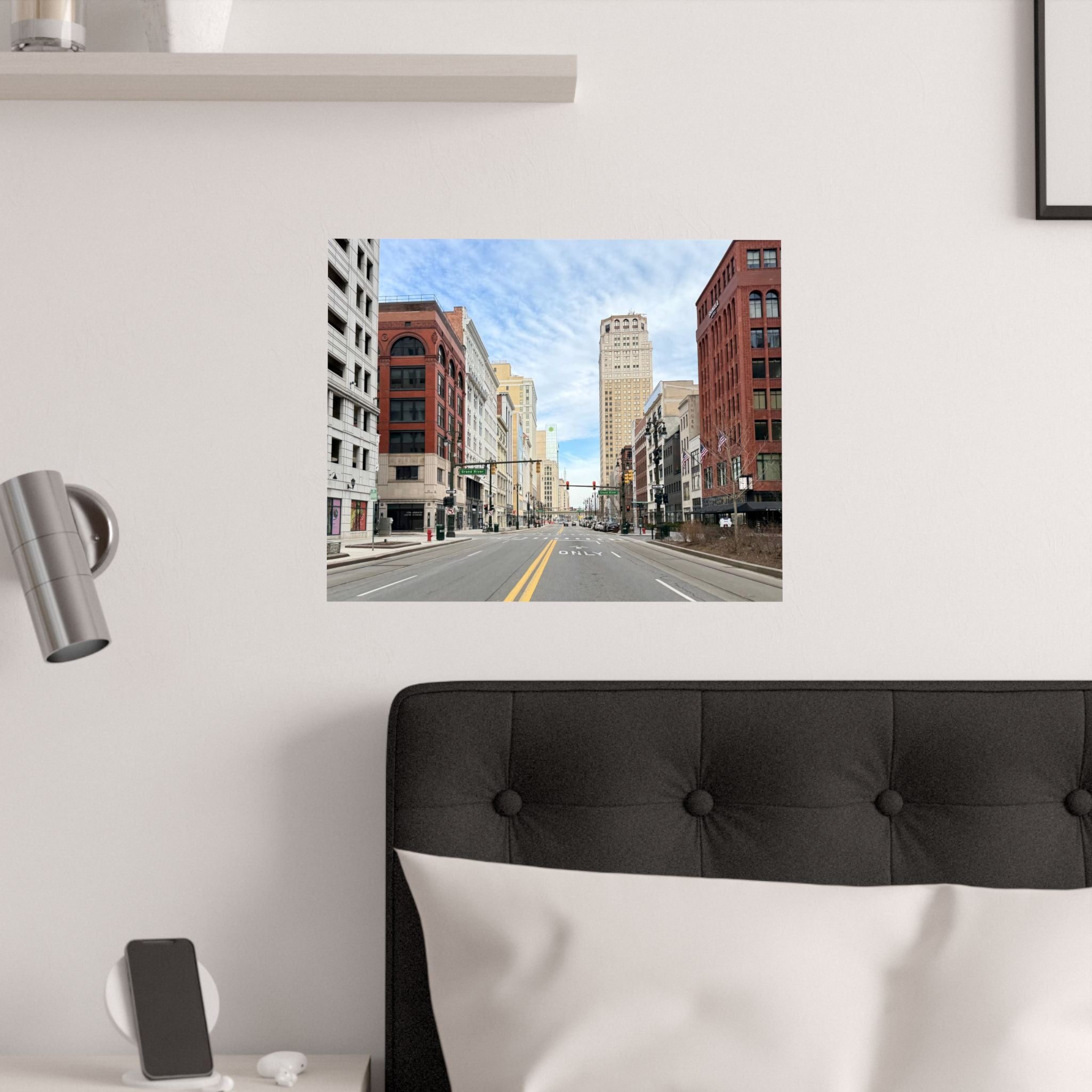 Detroit, Michigan — Woodward Avenue, Early Morning