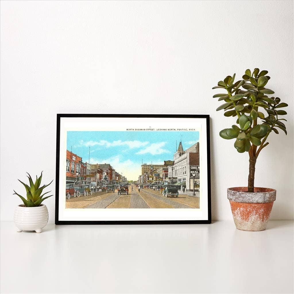 Art Print MI-72 North Saginaw Street, Pontiac