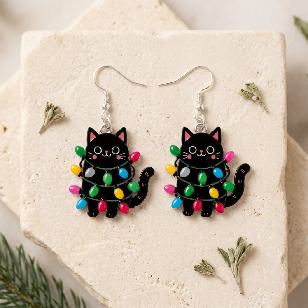 Sterling Silver Christmas Earrings
