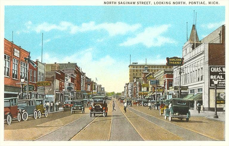 Art Print MI-72 North Saginaw Street, Pontiac