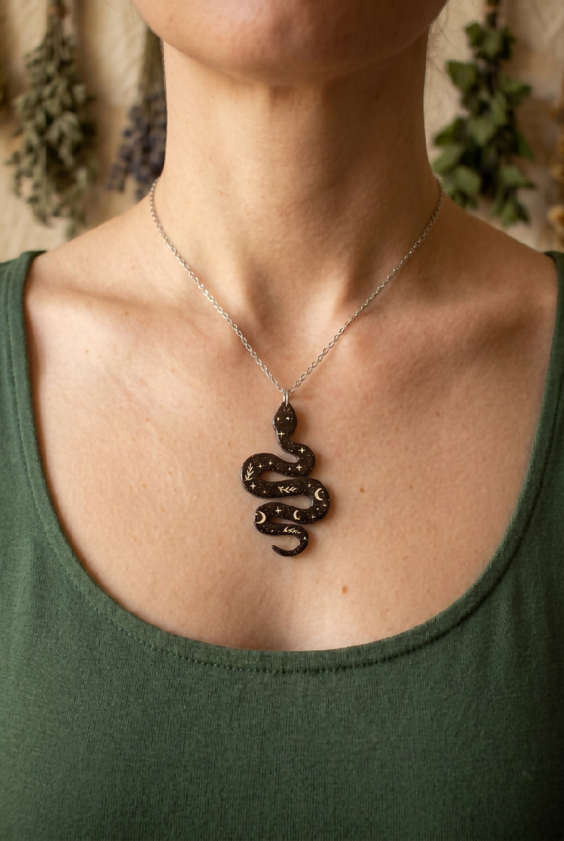 Stainless-Steel Snake Necklace