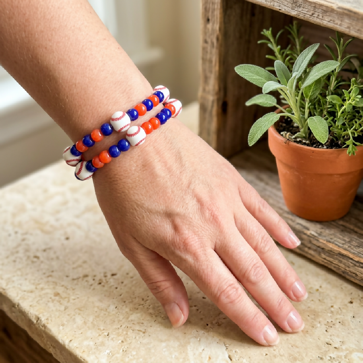 Tigers Glass Bead Bracelet