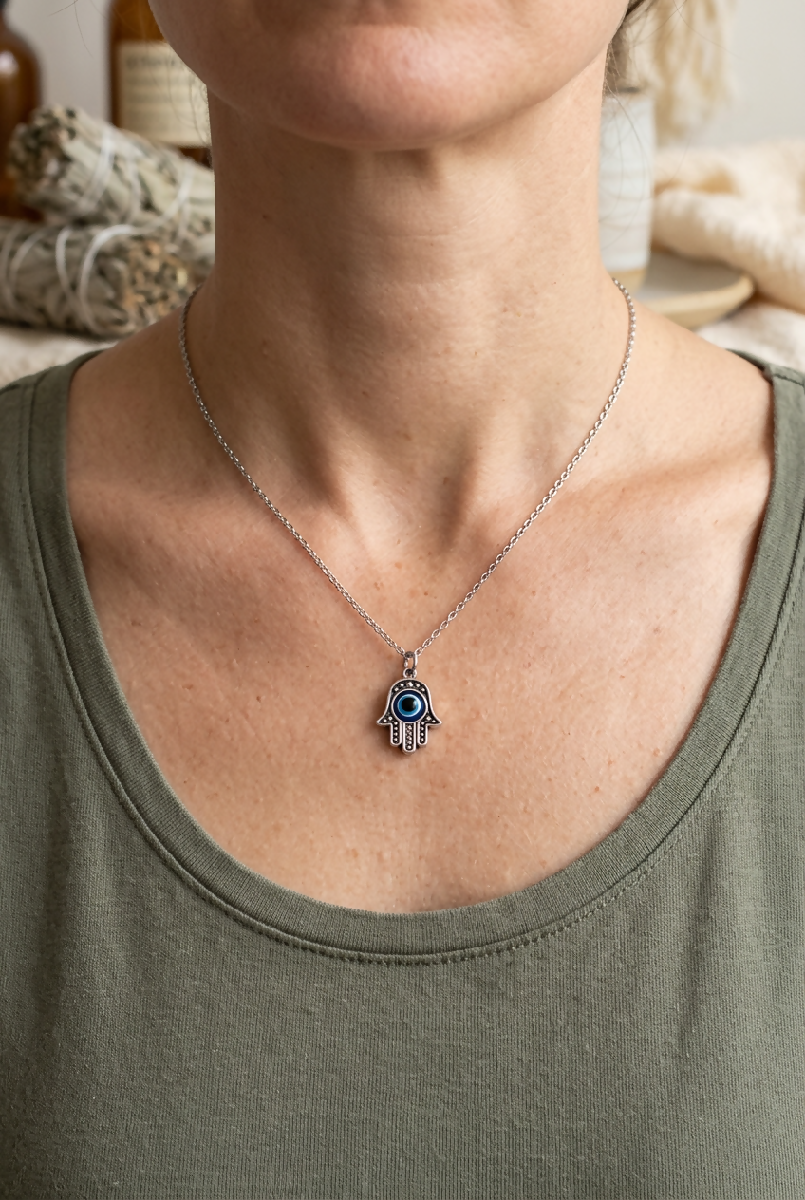 Stainless-Steel Evil Eye Necklace
