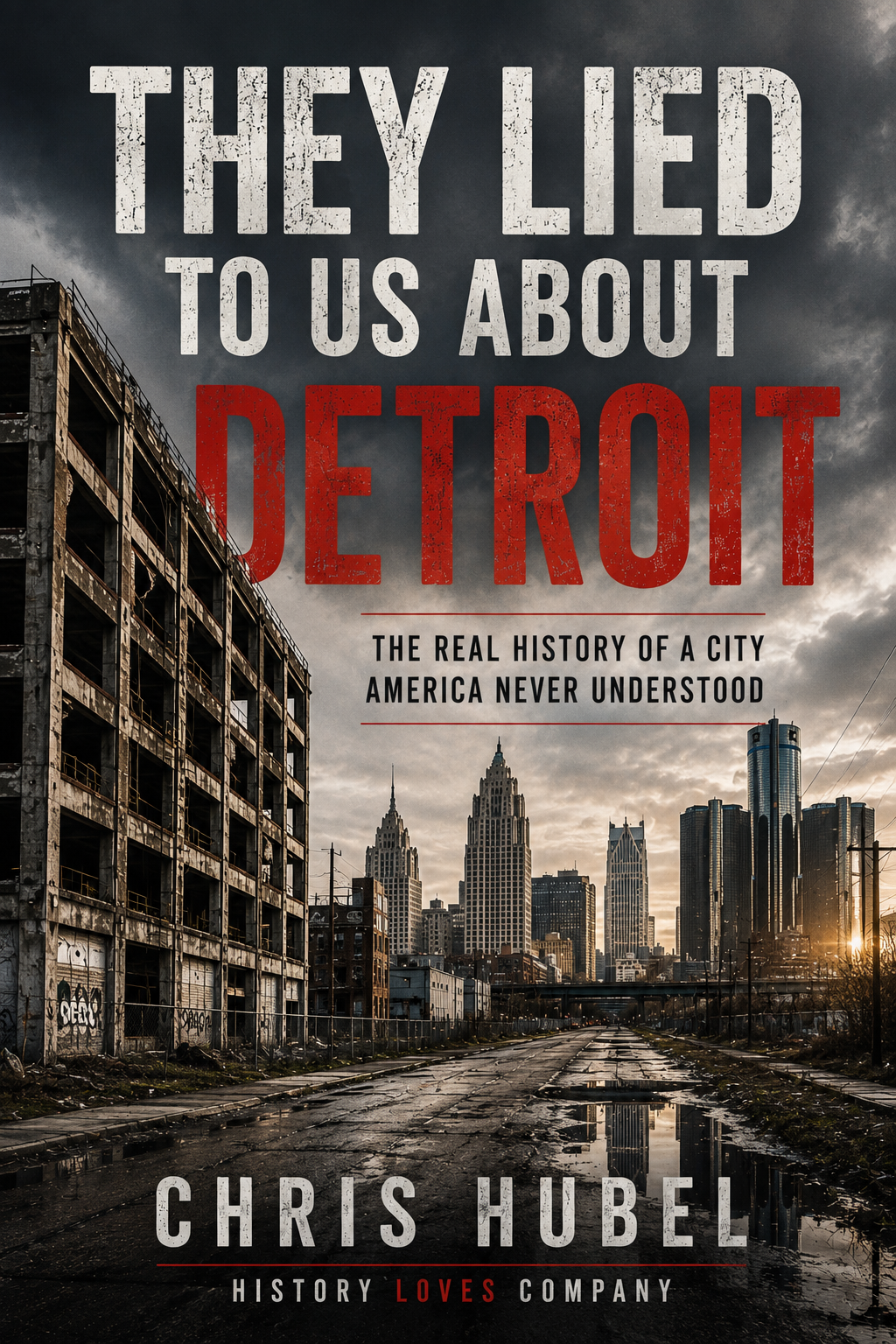 They Lied to Us About Detroit book cover by Chris Hubel