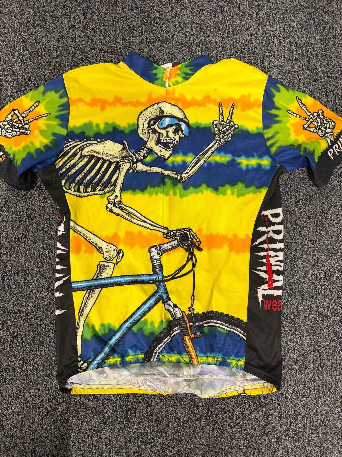 Greatful Tread skeleton cycling jersey front — Primal Wear