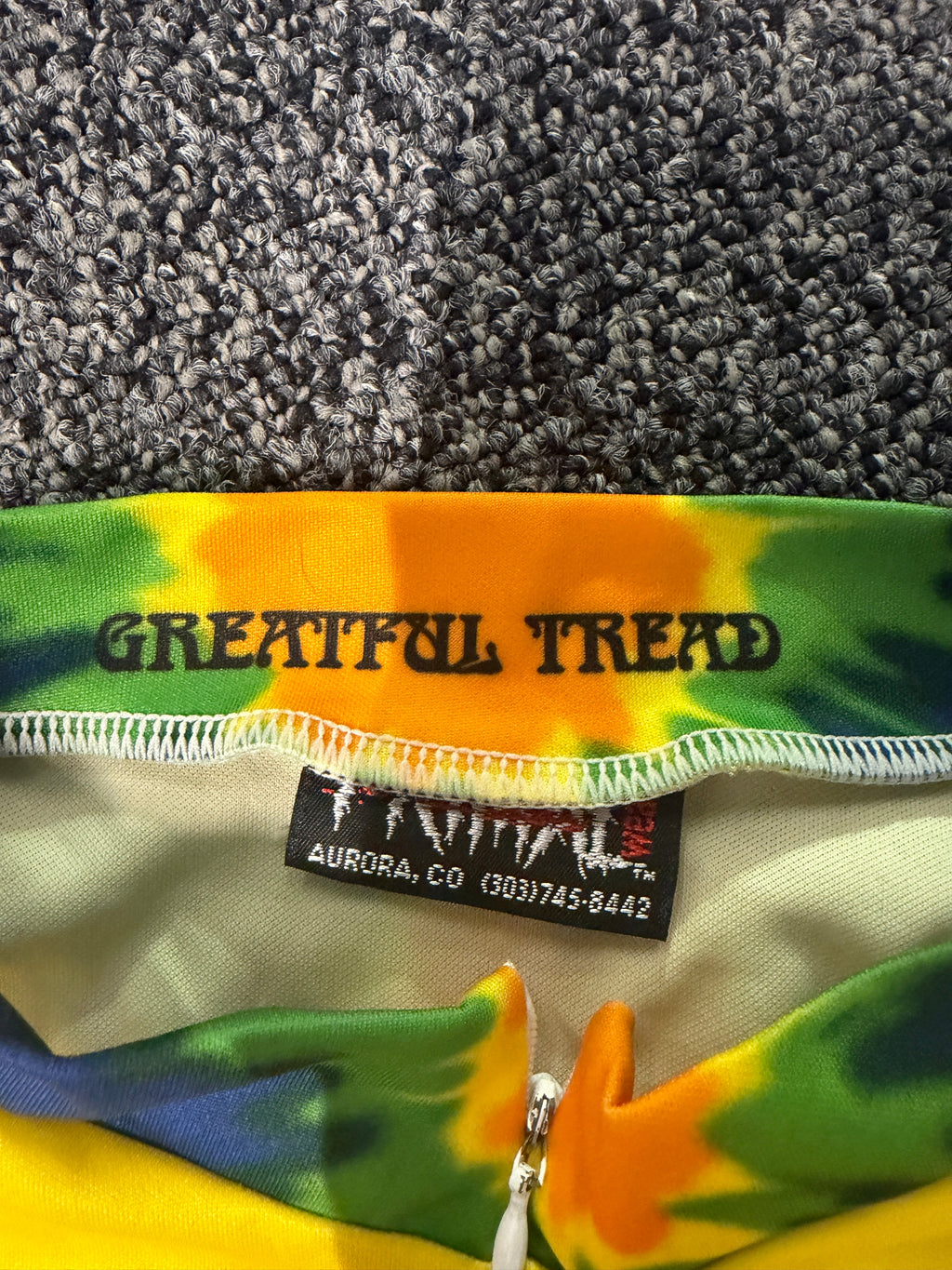 Greatful Tread cycling jersey label — Primal Wear