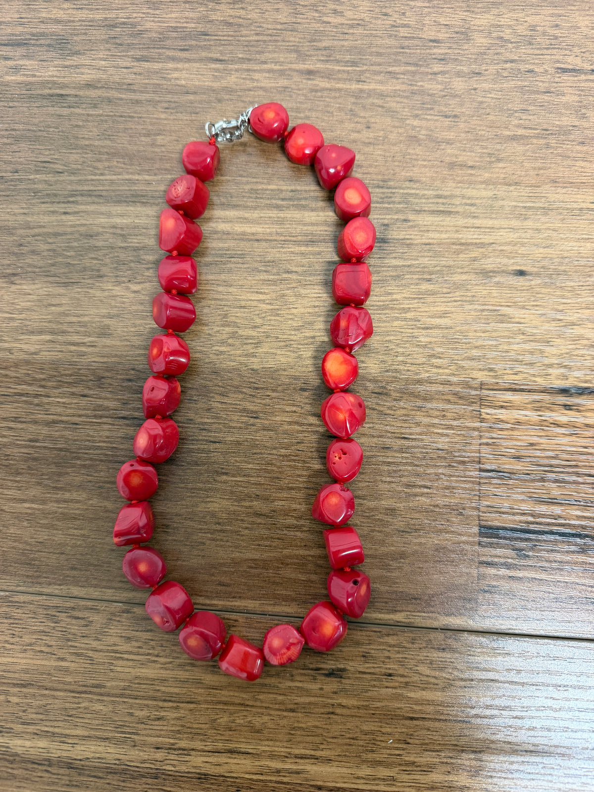 Red Dyed Howlite Chunky Necklace