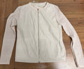 Stone Faux-Leather-Front Sweater Jacket