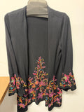 Black Embroidered Duster