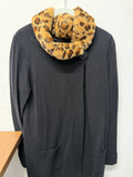 Long Sweater with Leopard Collar