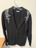 Black Embroidered Sweater Blazer