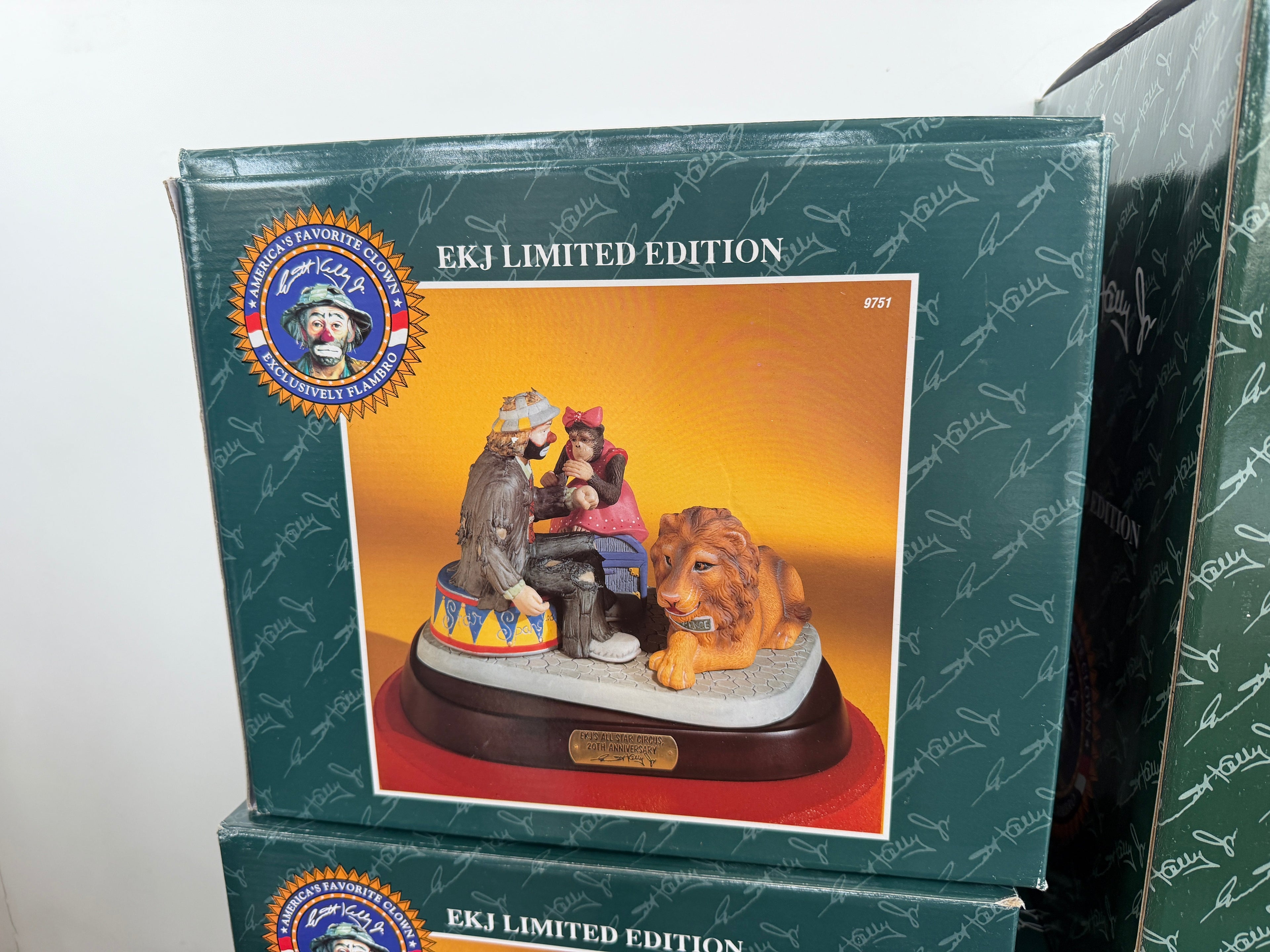 Emmett Kelly Jr. All Star Circus 20th Anniversary EKJ Limited Edition #9751 – Flambro figurine box