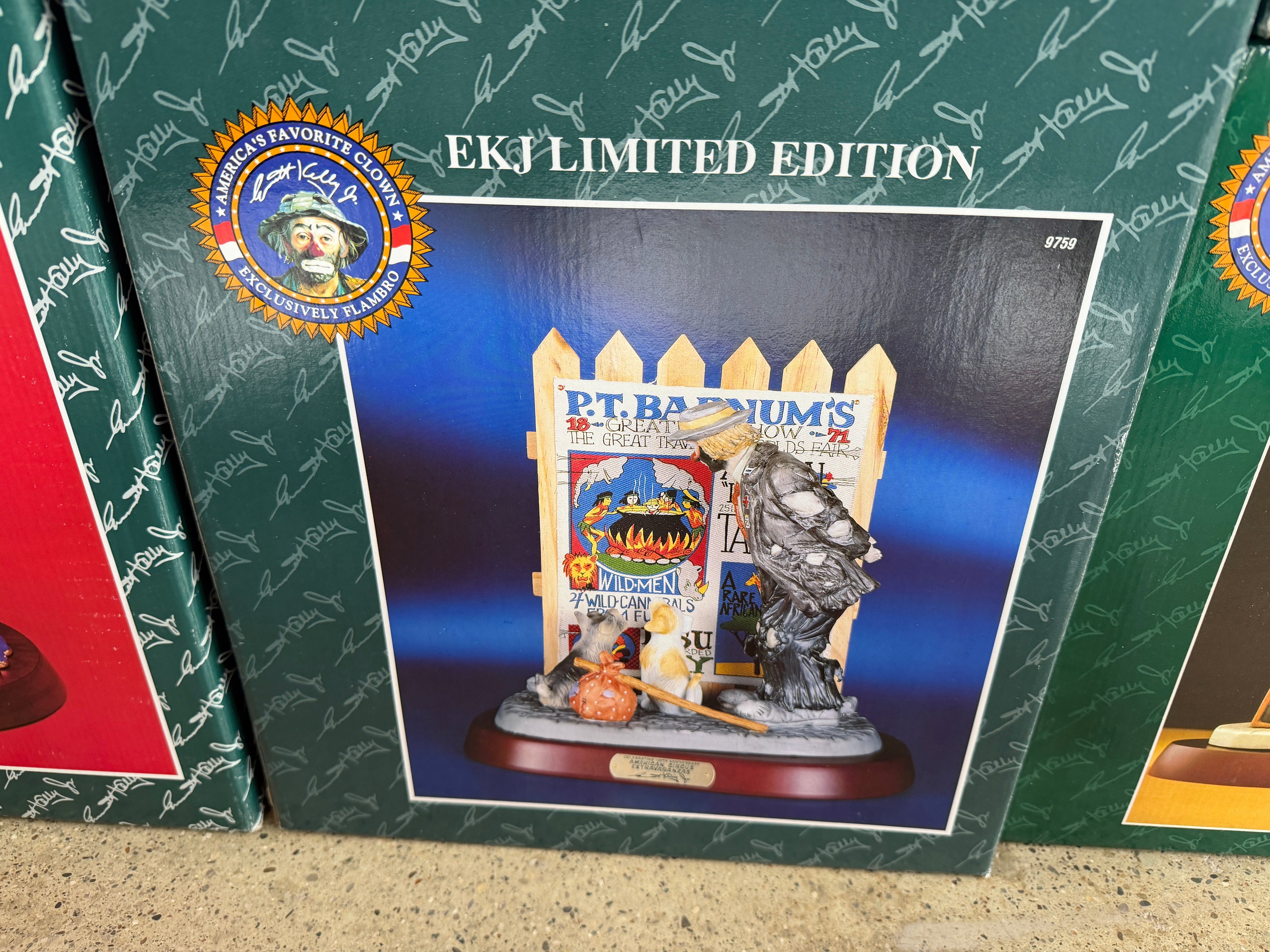 Emmett Kelly Jr. P.T. Barnum’s Circus EKJ Limited Edition #9759 – Flambro figurine box