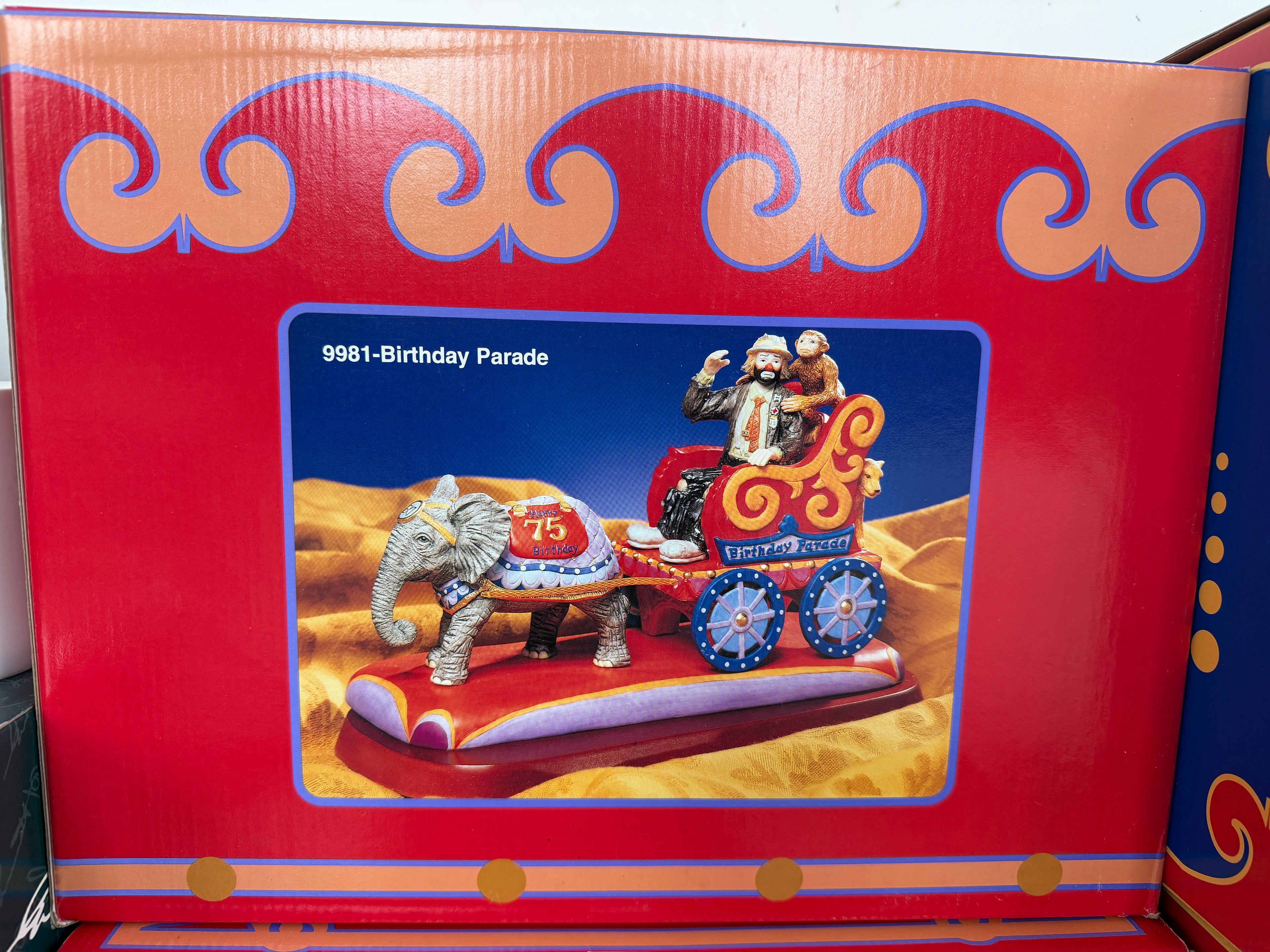 Emmett Kelly Jr. Birthday Parade EKJ Limited Edition #9981 – Flambro figurine box
