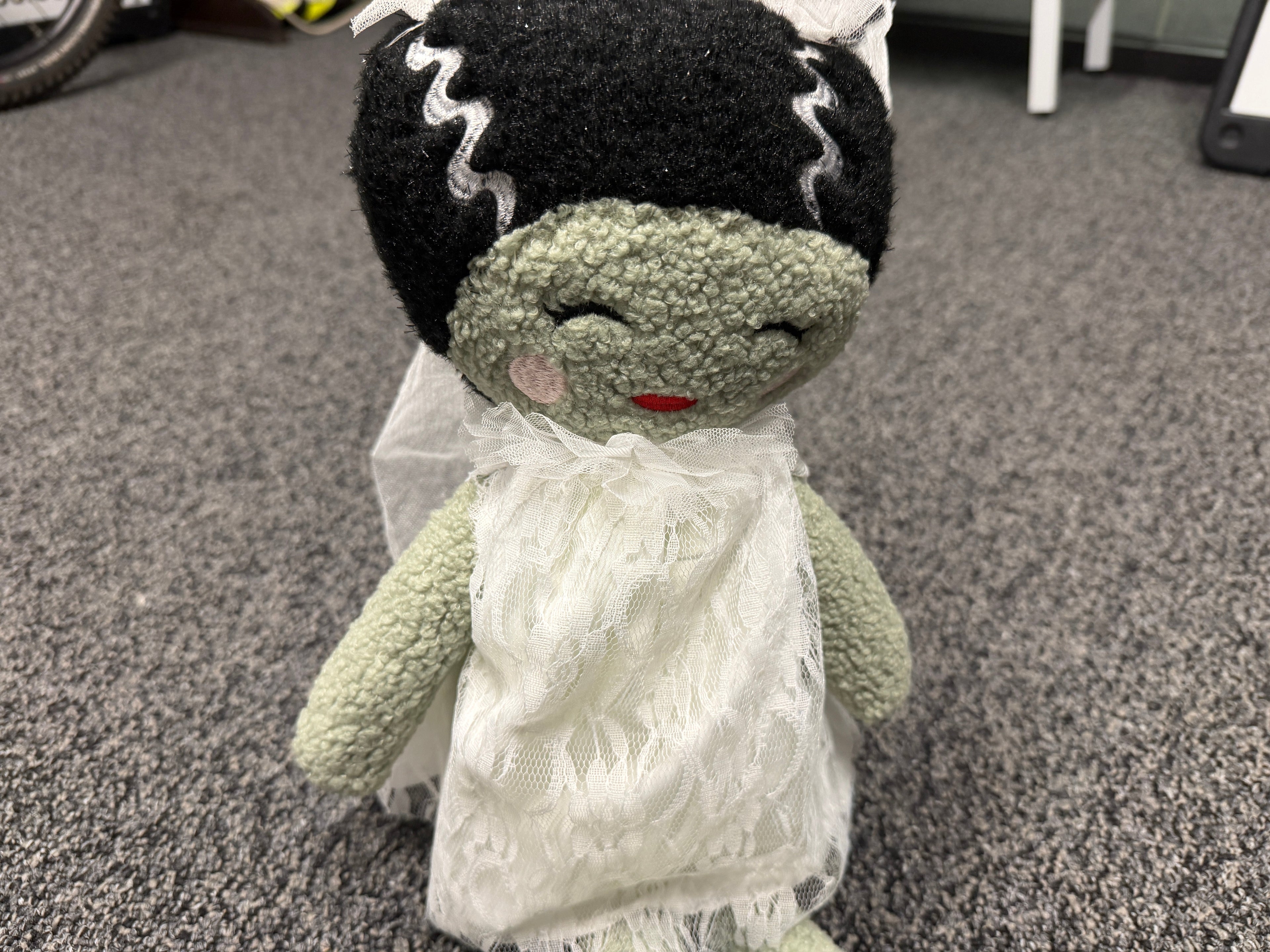 Bride of Frankenstein plush doll with lace dress