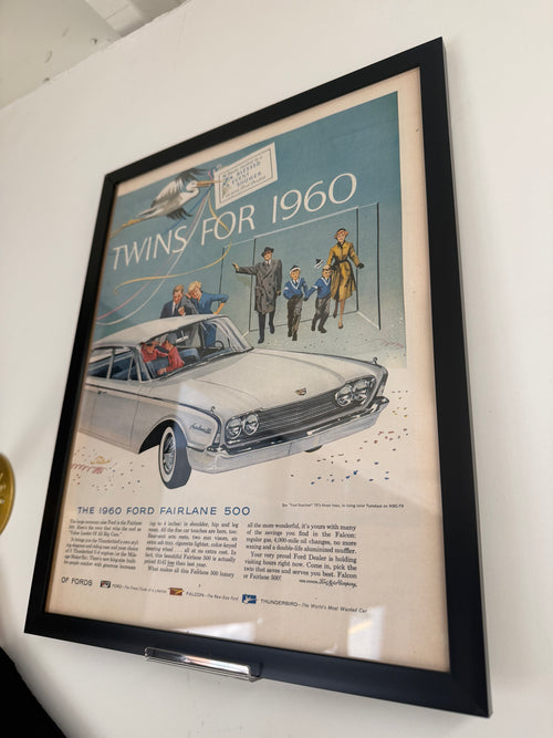 1960 Ford Falcon & Fairlane 500 — Framed Vintage Ad Pair