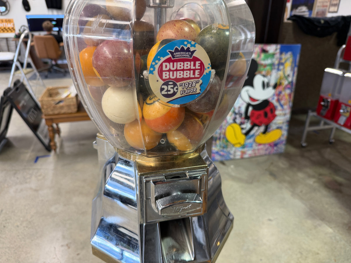 Vintage Northwestern Chrome Gumball Machine, Painted by Biggs — Pontiac Artist (Vintage & Found)