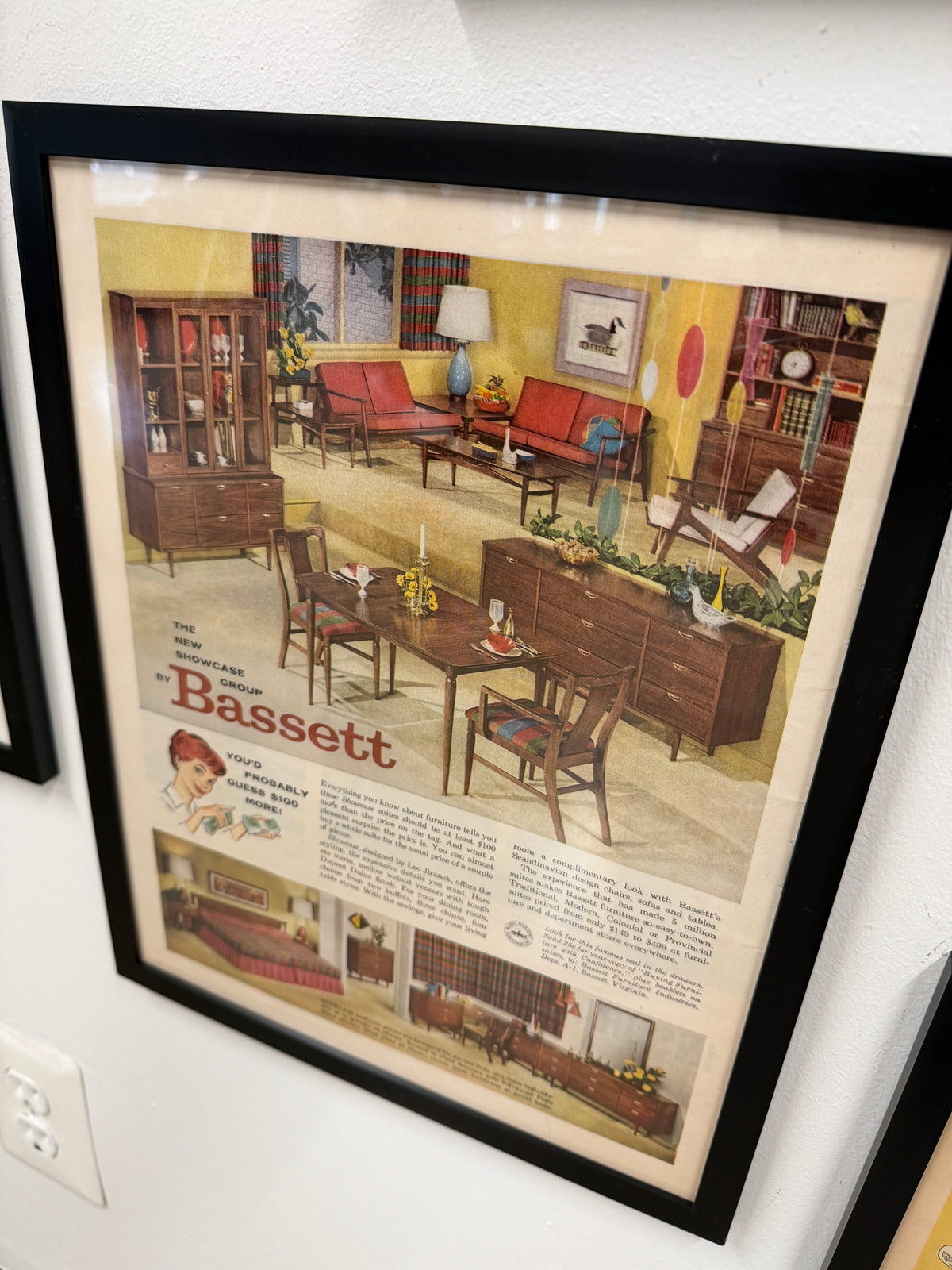 Bassett — "The New Showcase Group" Framed Vintage Advertisement, c. 1960s (11x15)