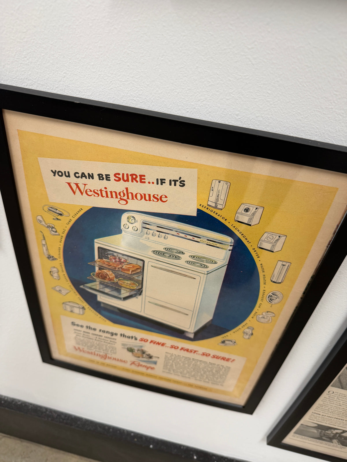 Westinghouse — "You Can Be Sure...If It's Westinghouse" Framed Vintage Advertisement, c. 1950s (11x15)
