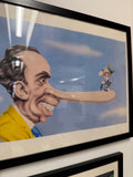 National Lampoon — Pinocchio Politician Caricature Illustration, Framed (11x15)
