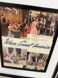 Pabst Blue Ribbon — "When Smart America Steps Out — Pabst Gets the Call" Framed Vintage Ad Diptych, c. 1940s (11x15, Set of 2)