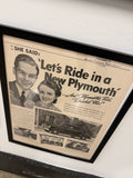 Plymouth — "Let's Ride in a New Plymouth" Framed Vintage Advertisement, 1941 (8.5x11)
