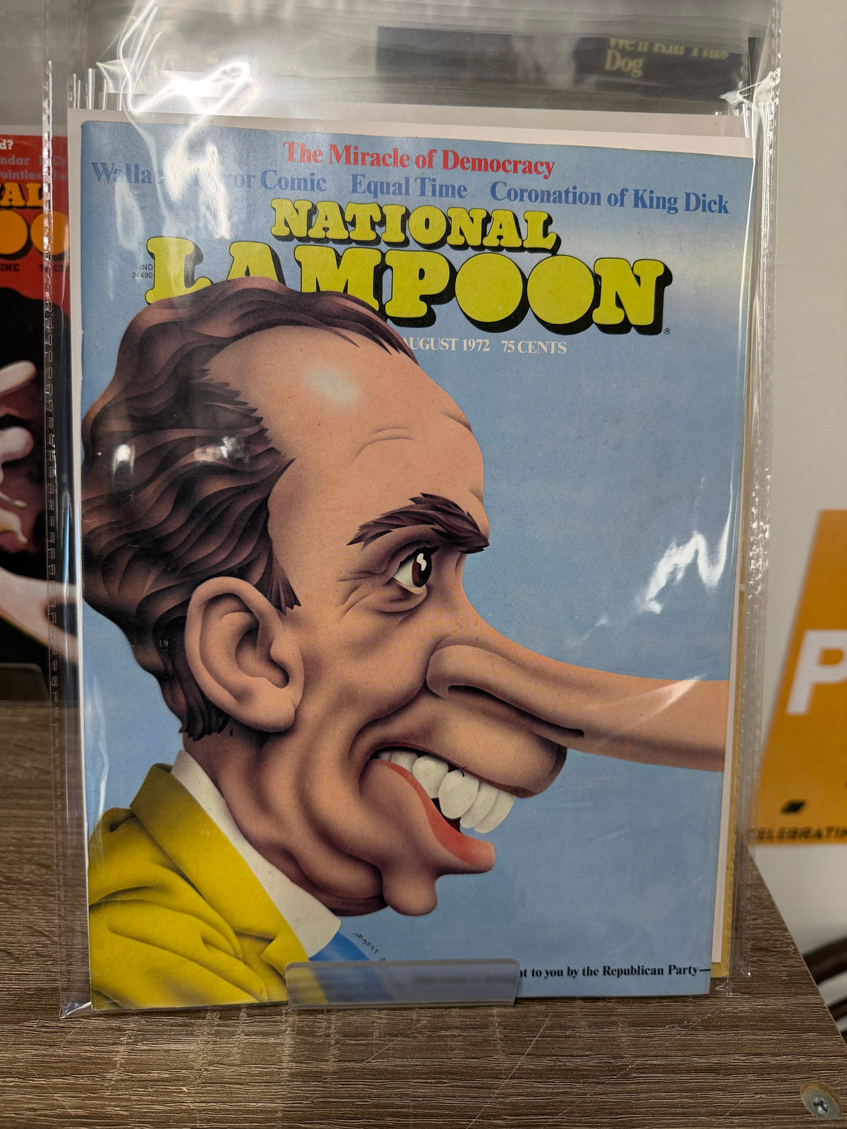 National Lampoon — August 1972, "Miracle of Democracy" Nixon Pinocchio Cover (Vintage Magazine)