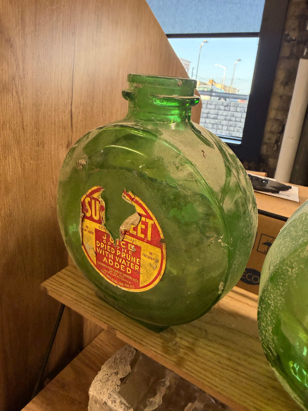 Hazel Park Bottle House Relic — Sunsweet Green Glass Globe Bottle with Message, Limited Edition (1 of 75) (Vintage & Found)