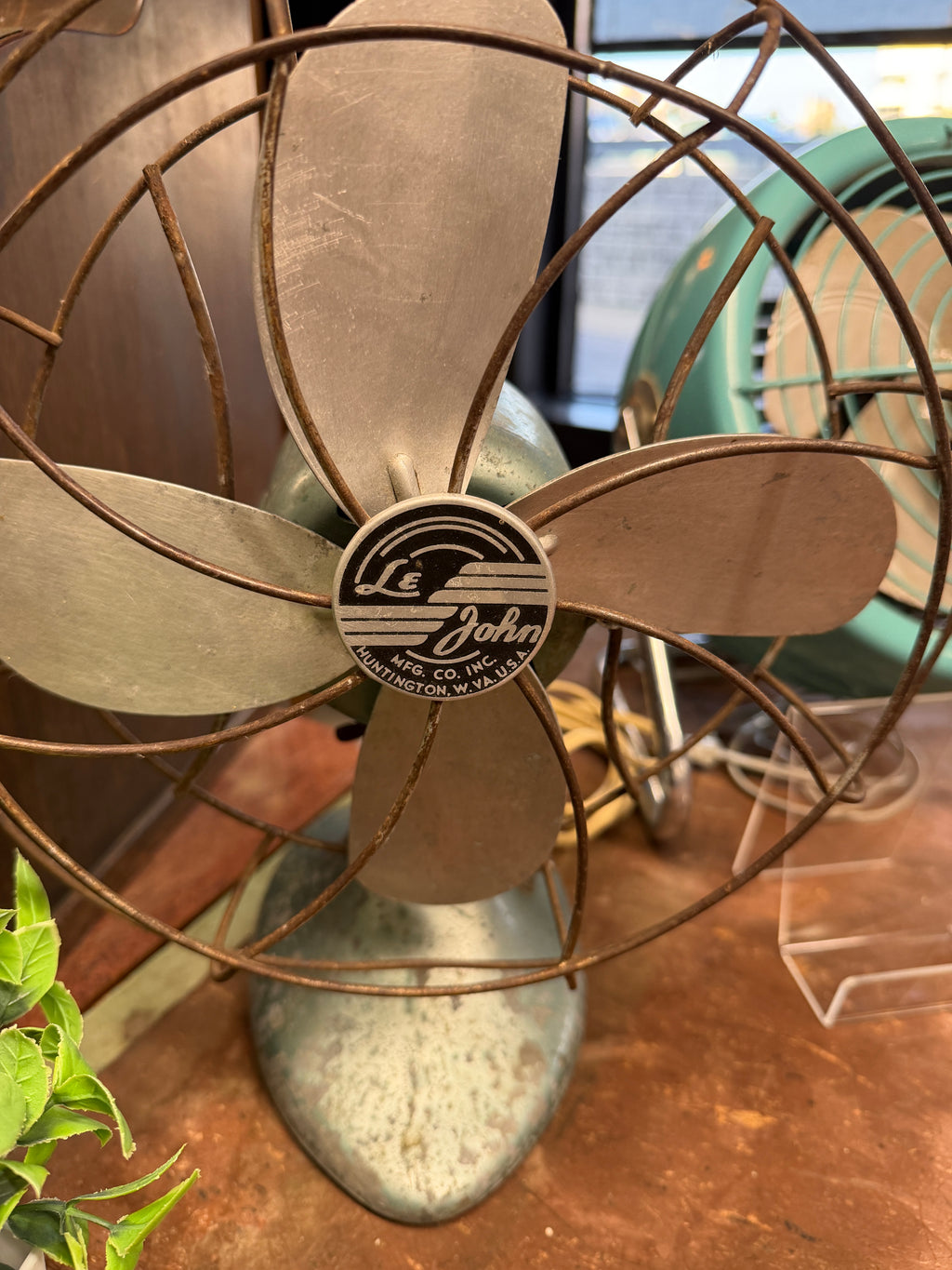 Le John Electric Table Fan — Huntington, West Virginia, Original Badge (Vintage & Found)