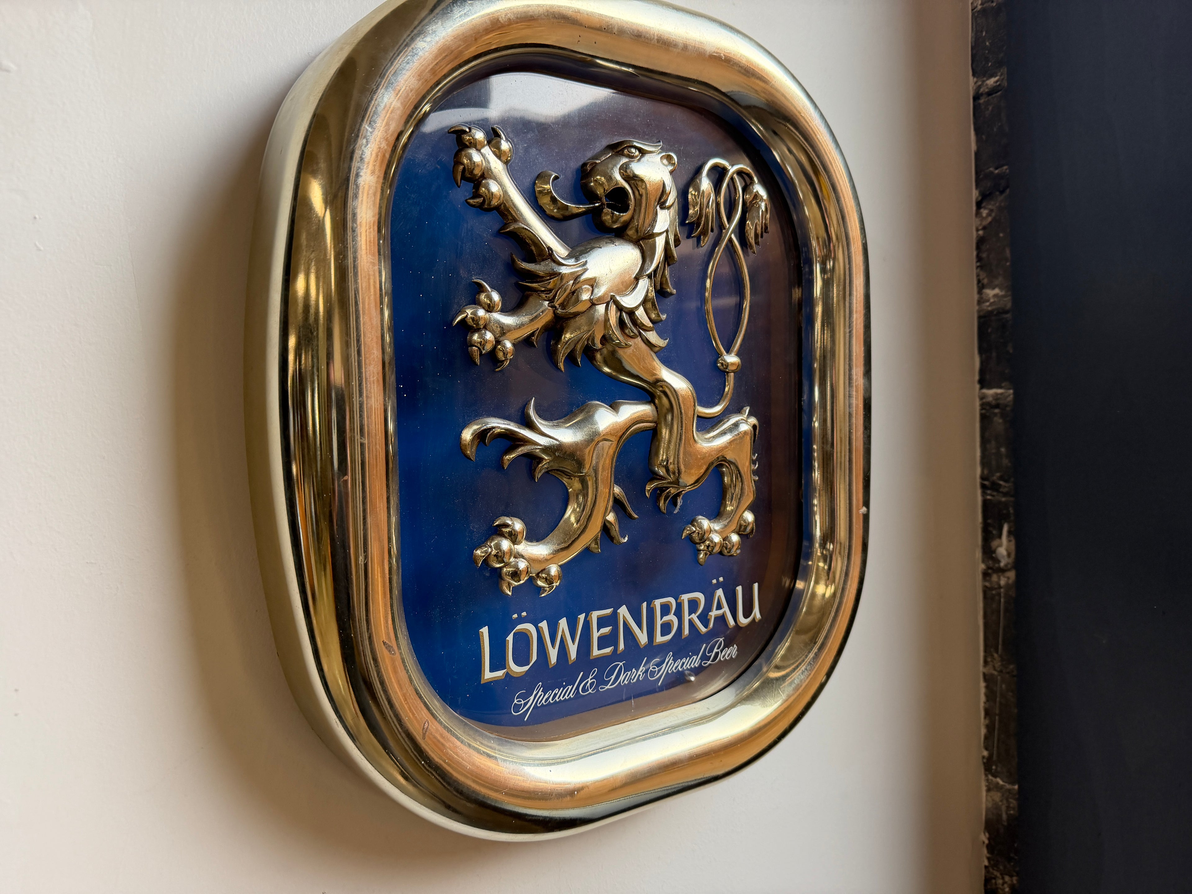 Löwenbräu Special & Dark Special Beer — Vintage Vacuum-Form Bar Sign (Vintage & Found)