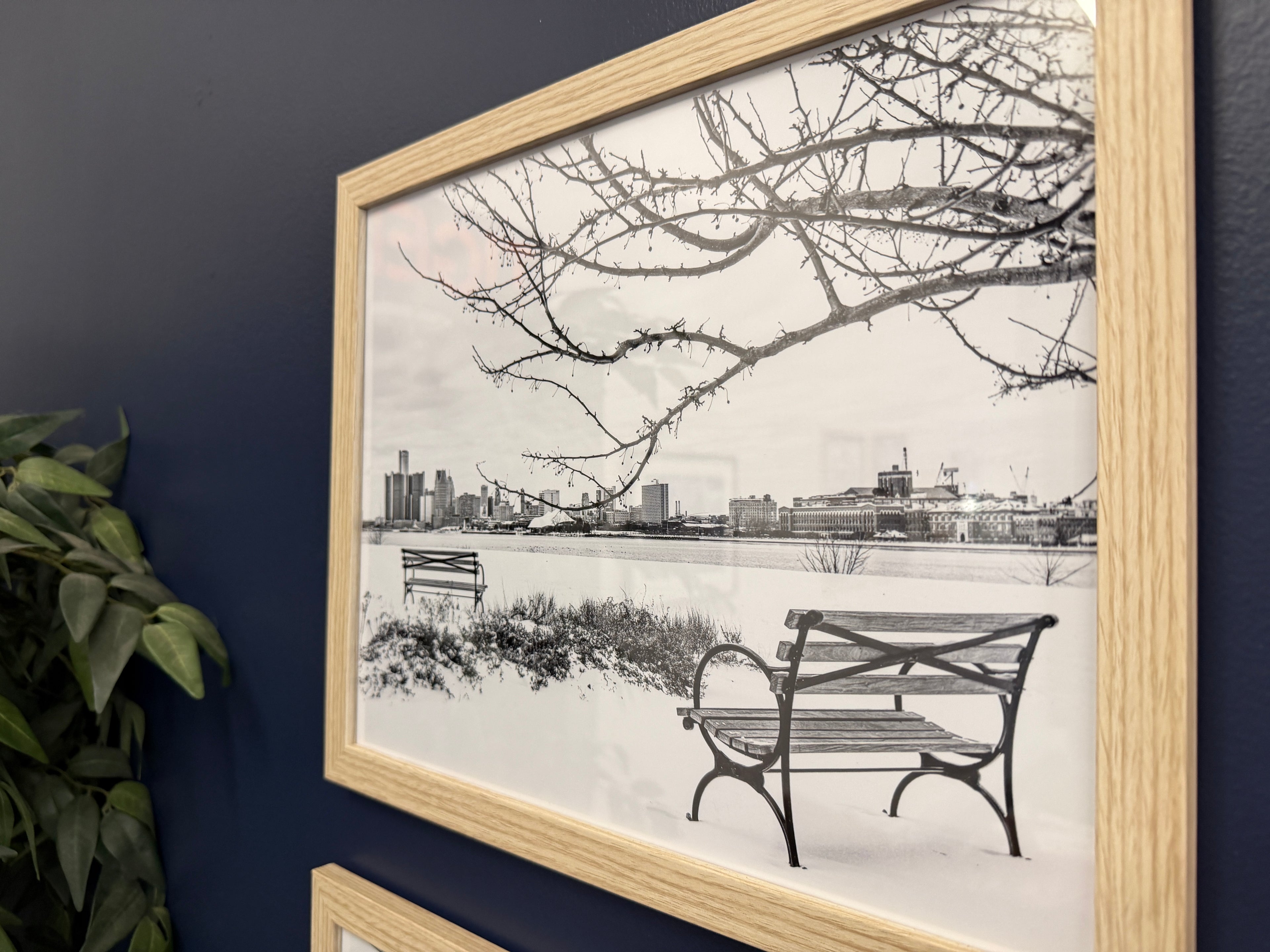 Belle Isle in Winter — Detroit Skyline from the River (Artifact Print)