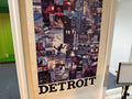 Detroit Photo Collage Poster — Framed, Vintage Condition