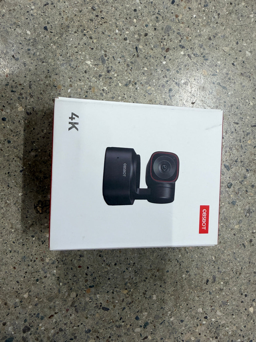 OBSBOT Tiny 2 Lite 4K webcam front of box, brand new sealed