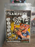 National Lampoon July 1970 Bad Taste issue cover, grinning kid with hamburger and cartoon chaos