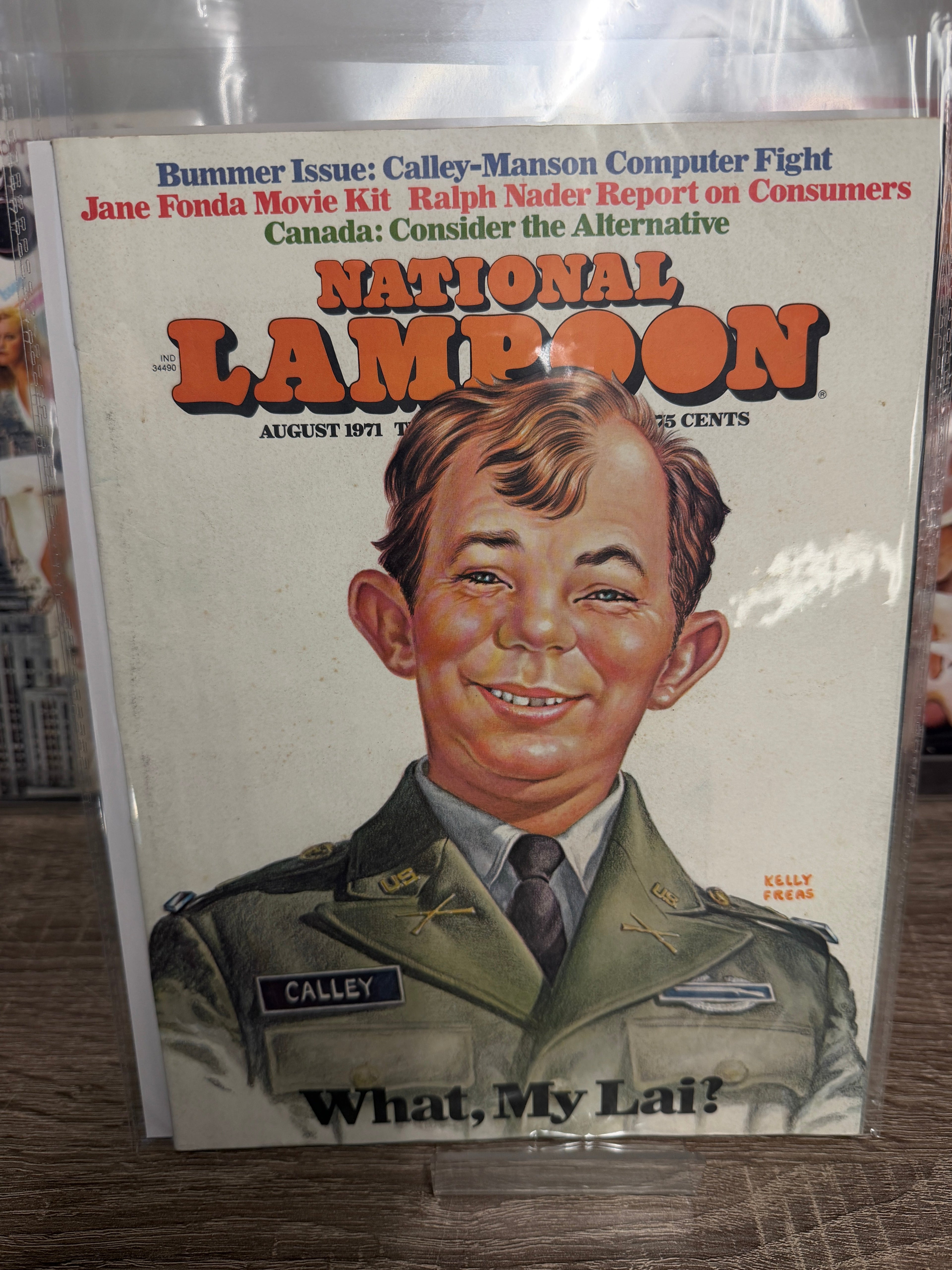 National Lampoon August 1971 What My Lai issue, Kelly Freas cover of Lt. Calley as Alfred E. Neuman