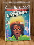 National Lampoon May 1985 Celebrity Roast sealed in original poly bag, Michael Jackson Jheri curl fire cover with marshmallow skewer, cover price $2.00