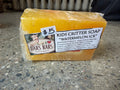 Dars Bars Naturals Kids Critter Soap Watermelon Ick, bright orange-yellow glycerin bar with ingredient label, $5
