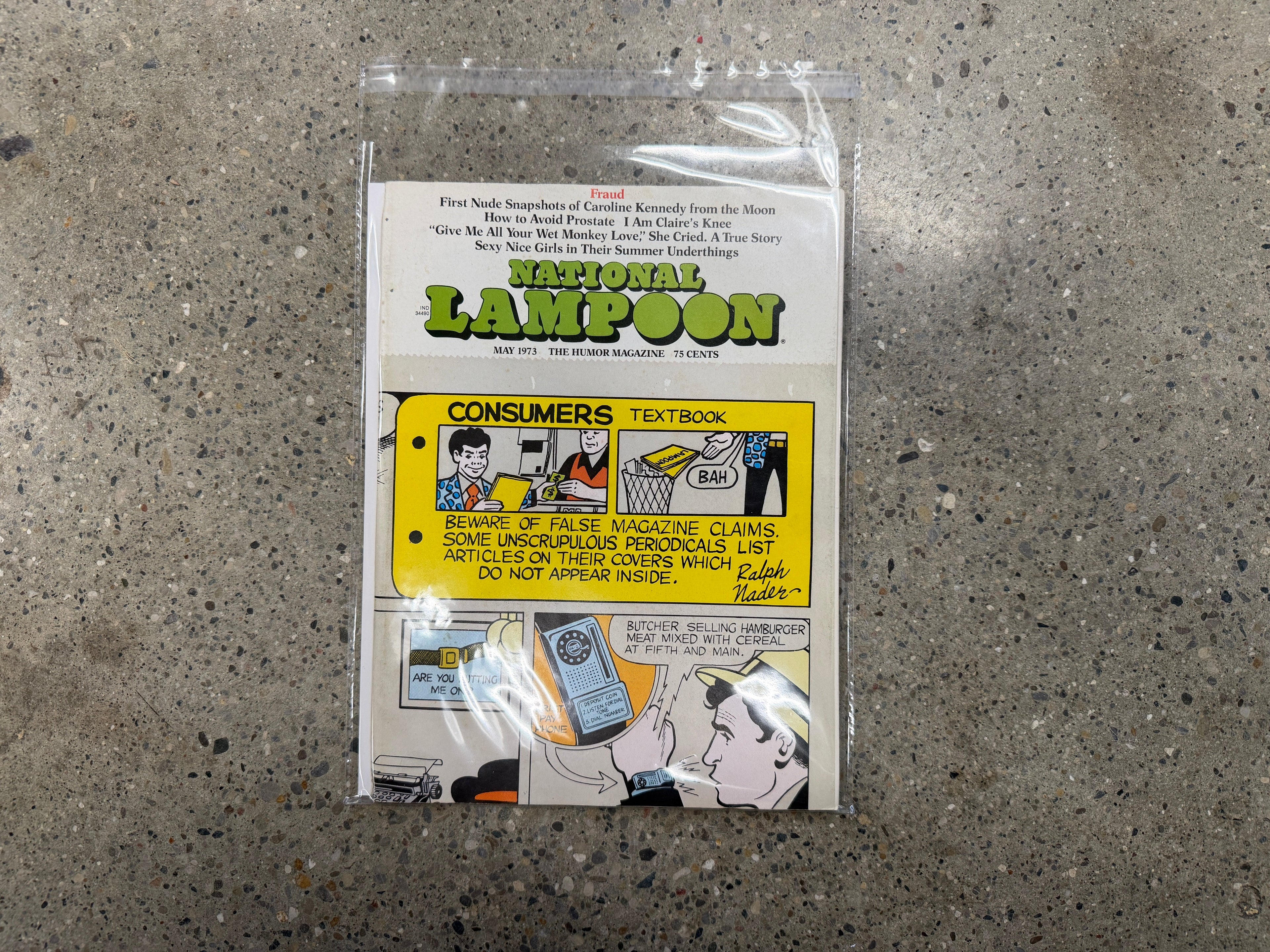 National Lampoon Fraud May 1973 issue, bagged and boarded, Consumers Textbook parody cover