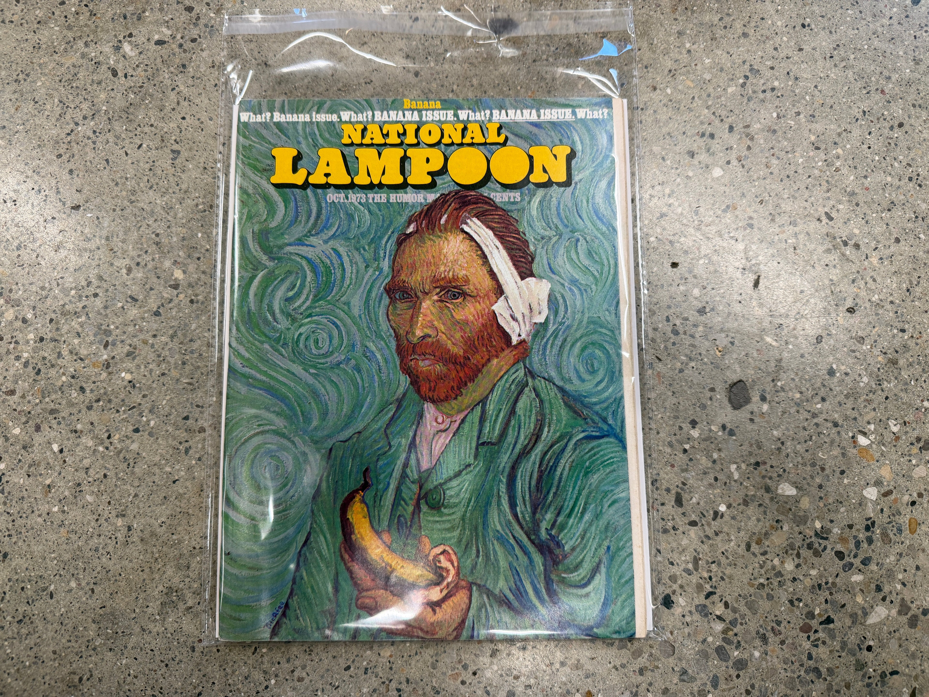 National Lampoon Banana Issue October 1973, Van Gogh parody cover, bagged and boarded
