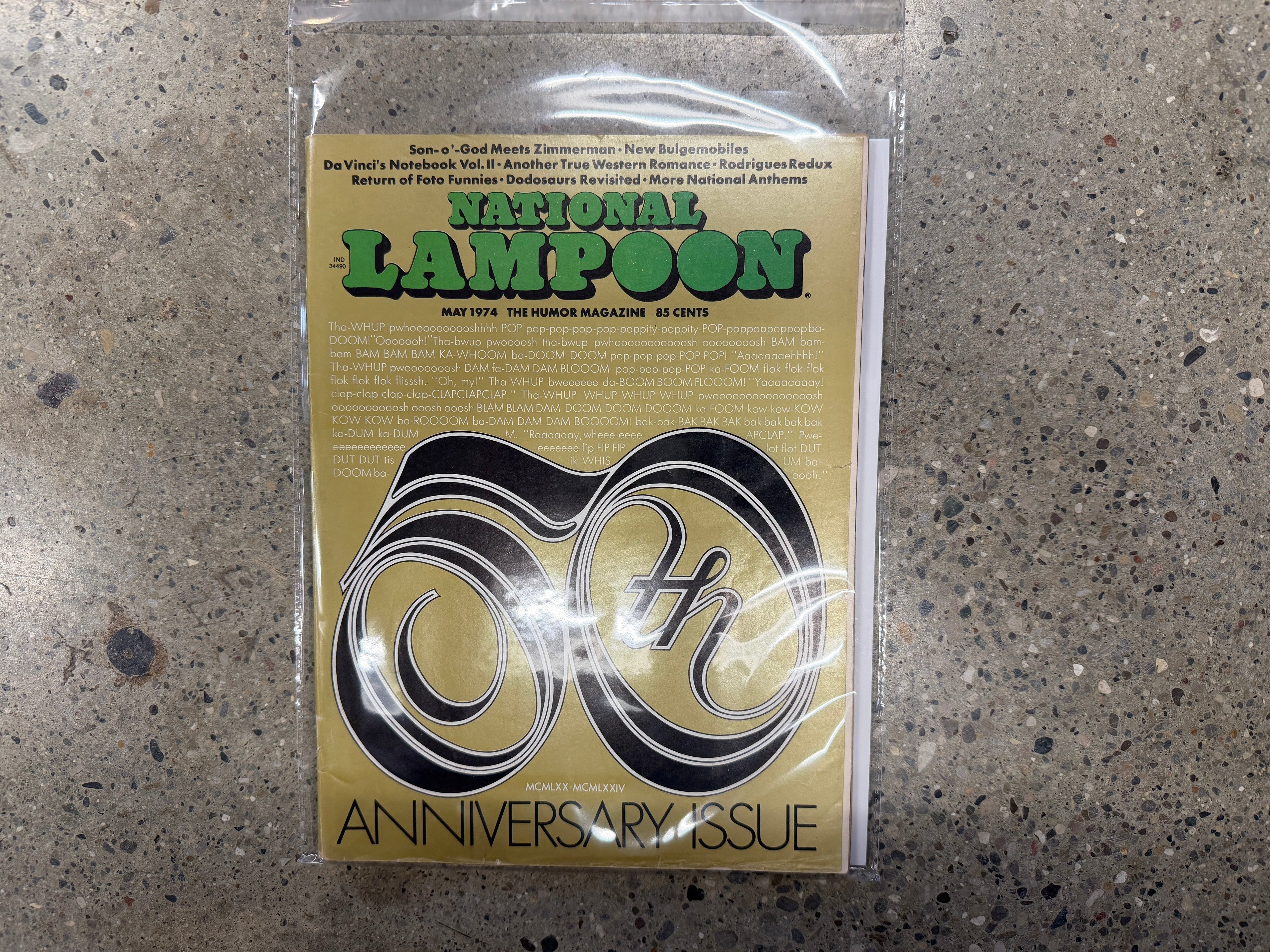 National Lampoon 60th Anniversary Issue May 1974, gold cover design, bagged and boarded