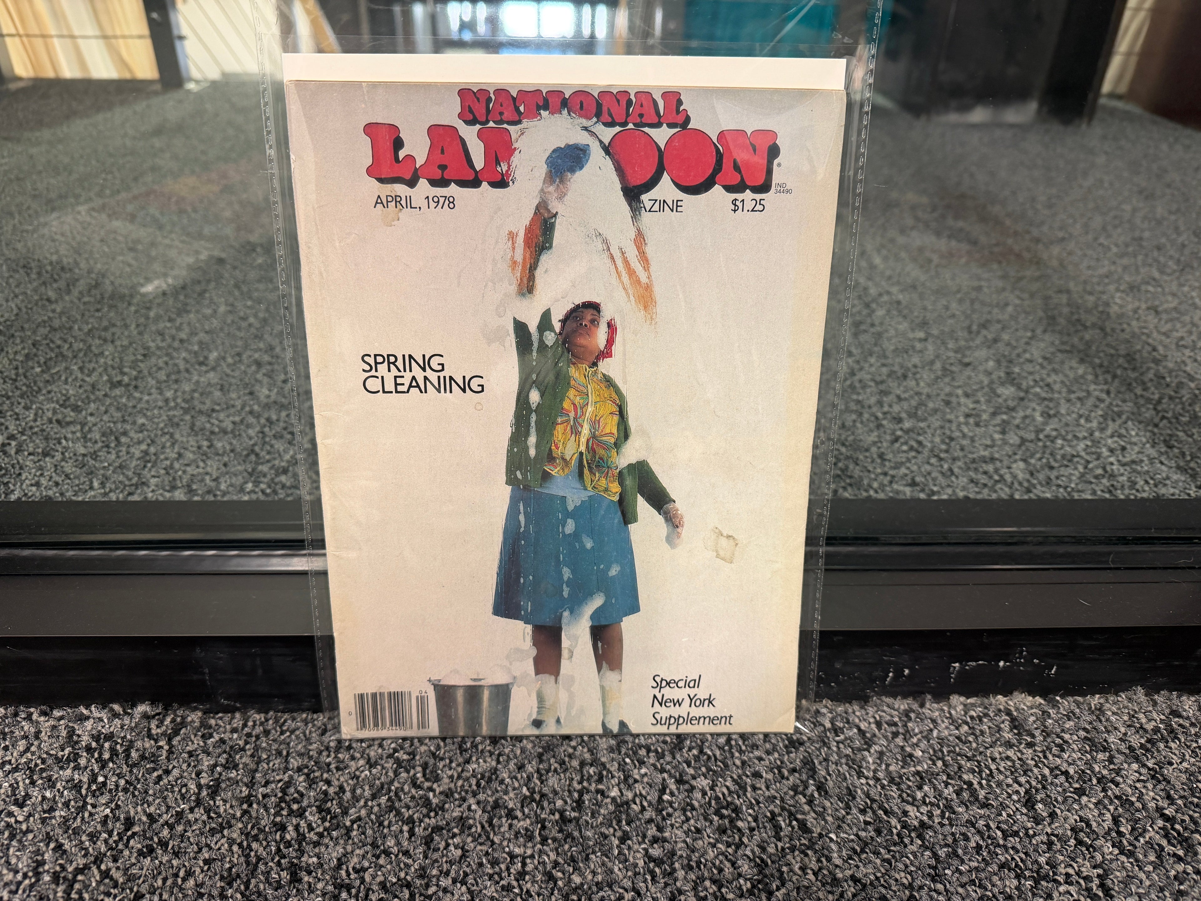National Lampoon April 1978 Spring Cleaning issue cover with girl scout scrubbing