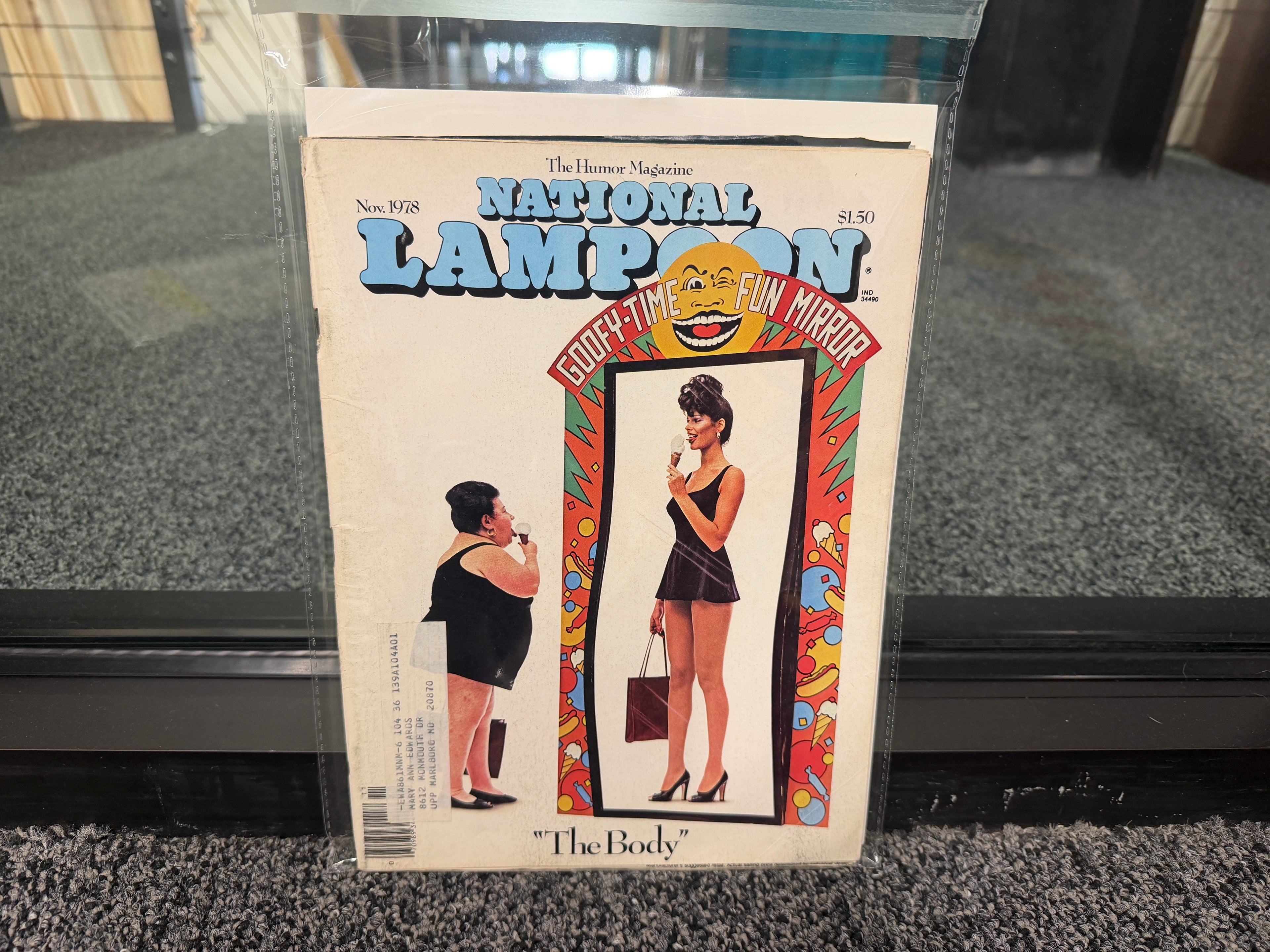 National Lampoon November 1978 The Body issue with Goofy-Time Fun Mirror cover
