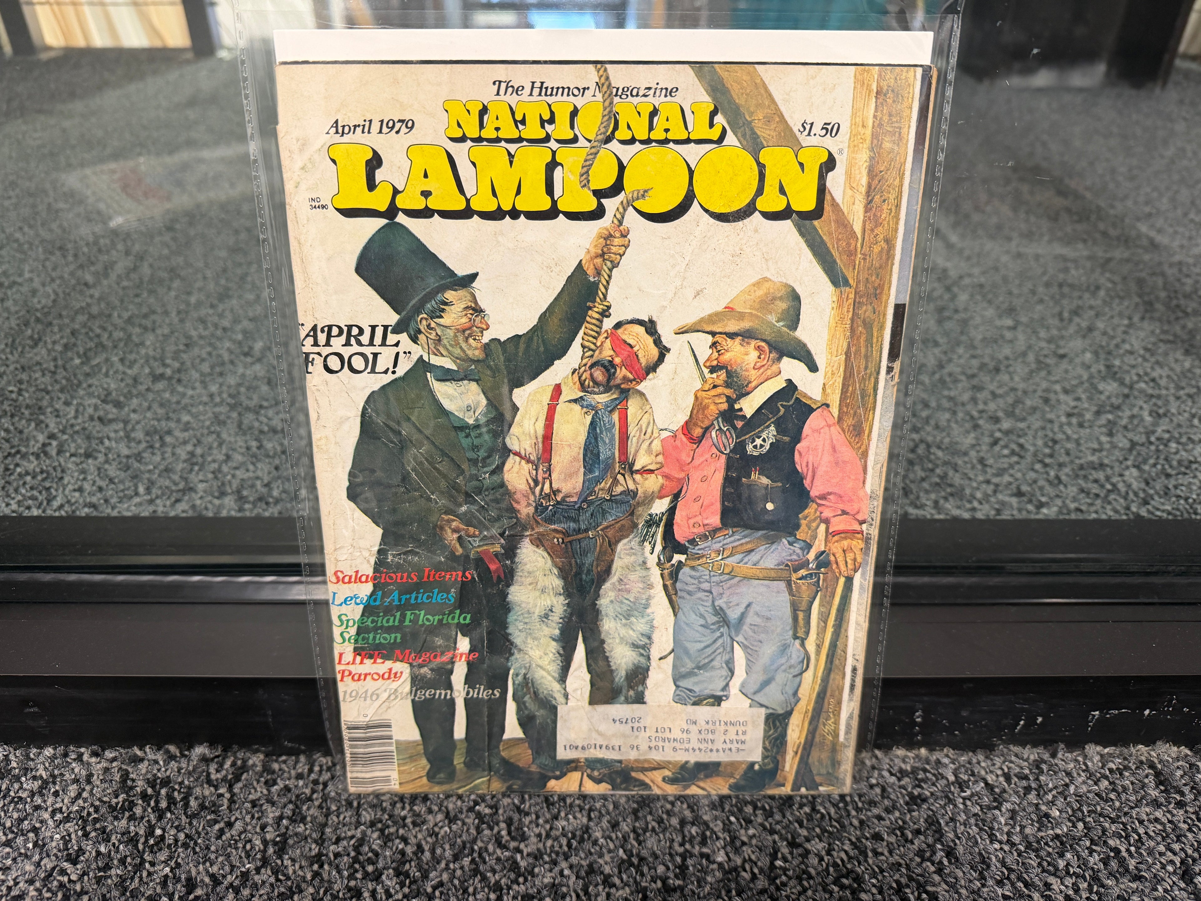 National Lampoon April 1979 April Fool issue cover with Western hanging scene
