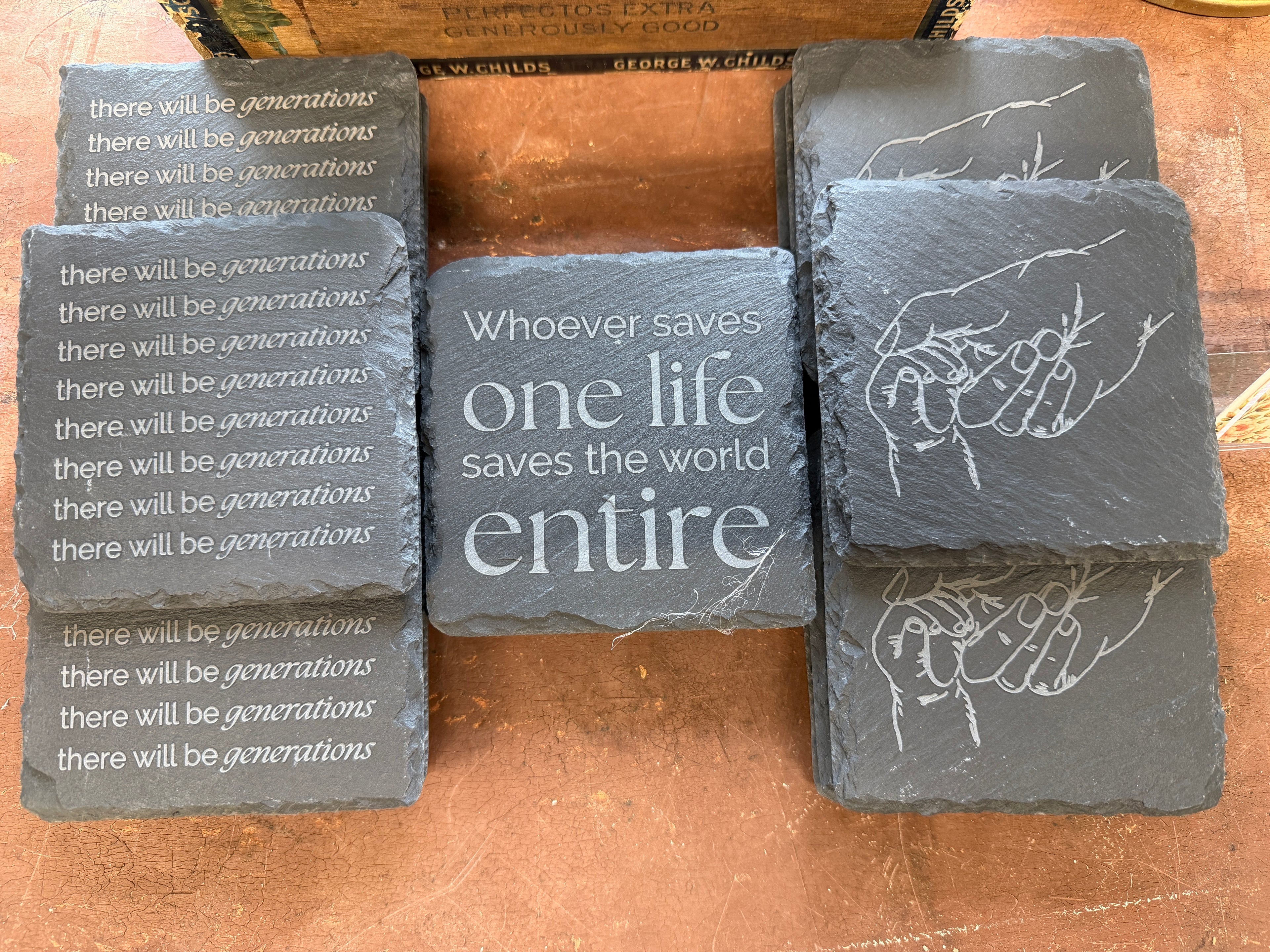 Laser-Engraved Slate Coaster