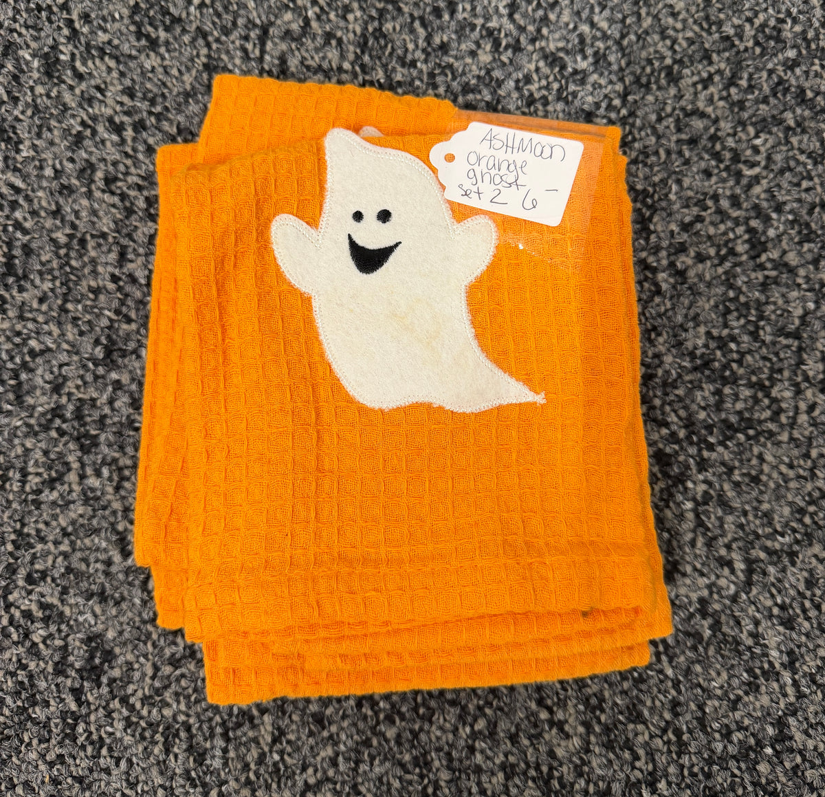 Orange Ghost towels Set of 2