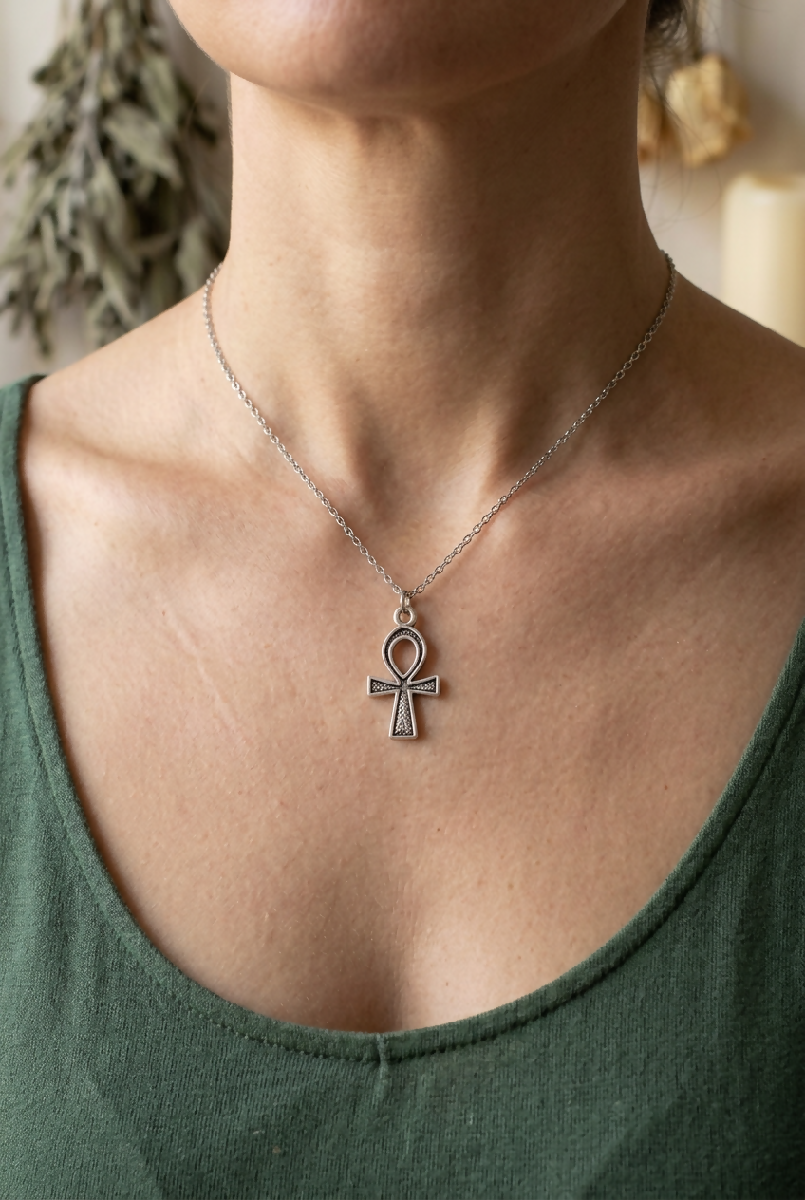 Stainless-Steel Ankh Necklace