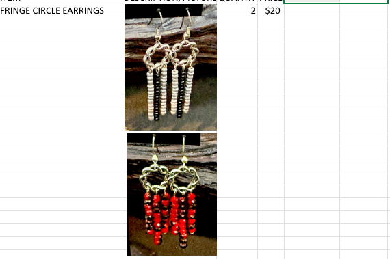 Handmade fringe circle earrings by Sweet Sinister — silver/black and red/black colorways