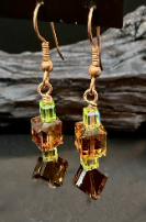 Crystal Cube Earrings with Copper — Handmade by Sweet Sinister
